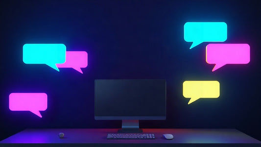 Bulles de discussion colorées autour d'un poste de travail : les alternatives à ChatGPT