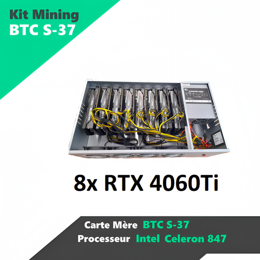 Mining Rig Rack BTC-S37 8x RTX 4060Ti