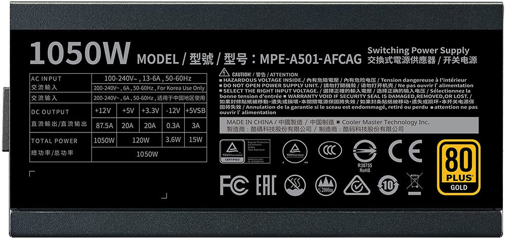Alimentation Cooler Master MWE GOLD 1050W V2 - 80+ GOLD - Image 5