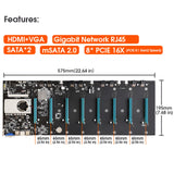 Carte mère BTC-S37 8 GPU (processeur inclus) - Image 4
