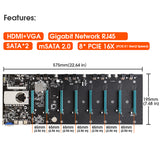Carte mère BTC-S37 8 GPU (processeur inclus)