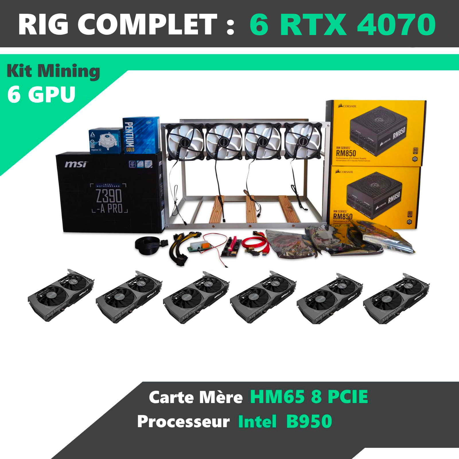 Mining Rig 6 GPU RTX 4070 NEUF