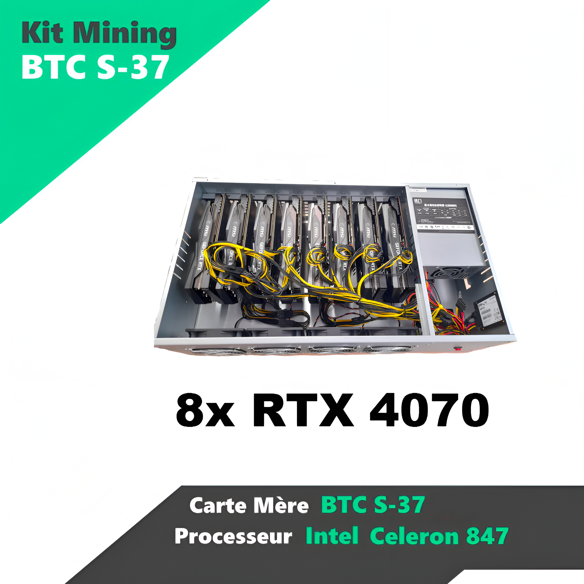 Btc Rigs Mining Rig Rack BTC-S37 8x RTX 4070 – Happy Mining