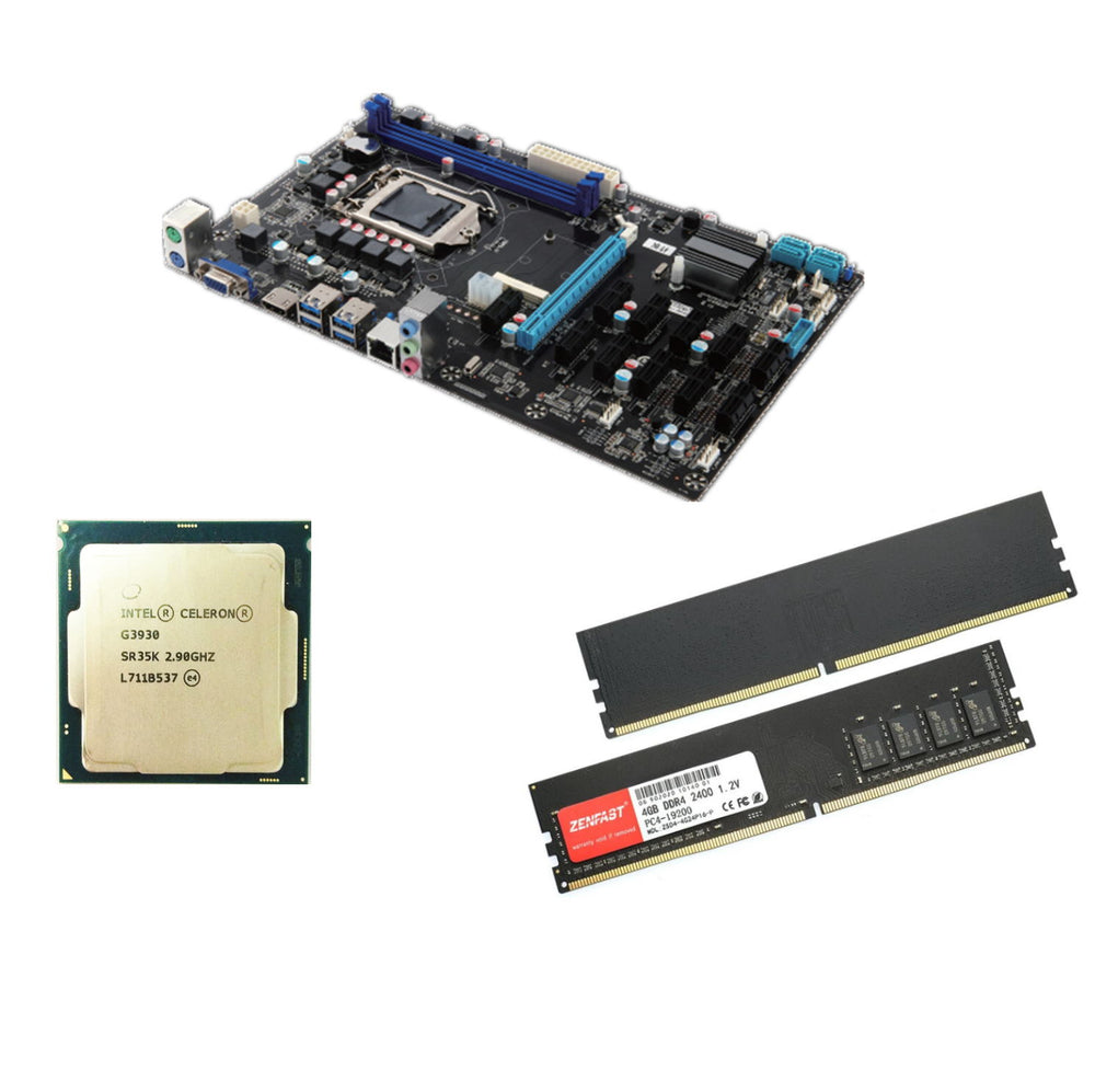 Pack Mining 12 GPU B250 Carte Mère Processeur Ram 8Go