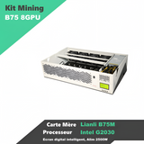 Kit Mining 8 GPU CM B75 RAM 8Go SSD 64Go Alim 2500W